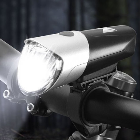 Wozinsky USB-A Charged Front Bike Torch With 3 Light Settings  - Silver