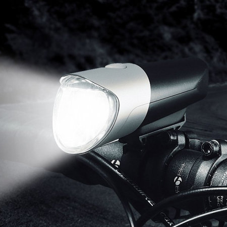 USB Charged Front Bike Torch With 3 Light Settings  - Silver