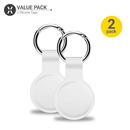 Olixar Apple AirTags Silicone Protective Keyring 2 Pack - White