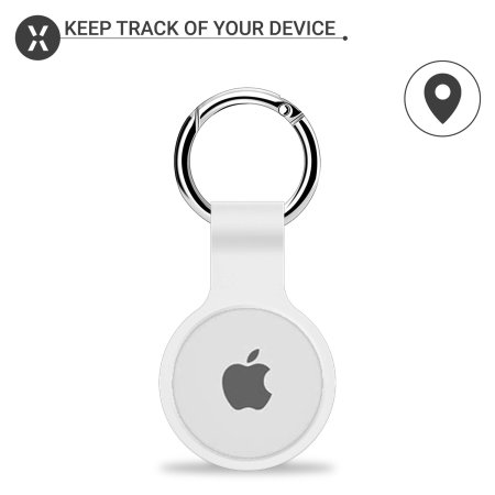 Olixar Apple AirTags Silicone Protective Keyring 2 Pack - White