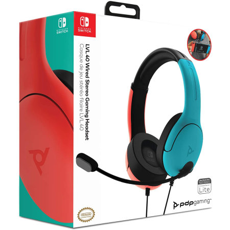 Nintendo switch lvl40 neon blue and neon discount red wired stereo gaming headset