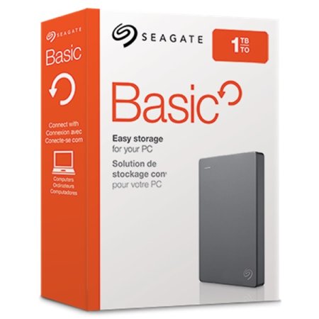 Seagate Basic External USB 3.0 Hard Drive - 1TB - Grey