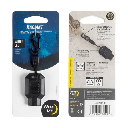 Nite Ize Radiant Squeeze LED Key Chain Flashlight With S-Biner - Black