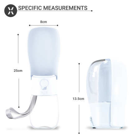 Olixar Portable Water Bottle & Feeder for Pets - White 280ml