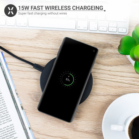 Olixar Slim 15W Wireless Fast-Charging Pad - Black