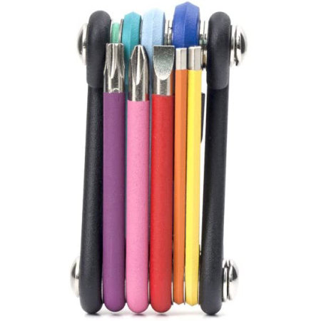 Kikkerland Compact 10-in-1 Colour Coded DIY Tool Kit  - Multicolour