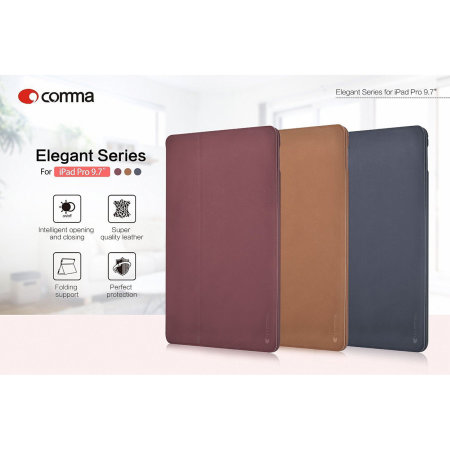 Comma iPad Mini 5 2019 5th Gen. Leather-Style Smart Folio Case - Blue