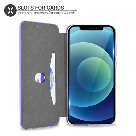 Olixar Soft Silicone iPhone 12 Wallet Case - Purple