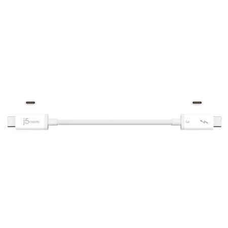 J5Create White USB-C to C Thunderbolt 3 Cable 0.5m