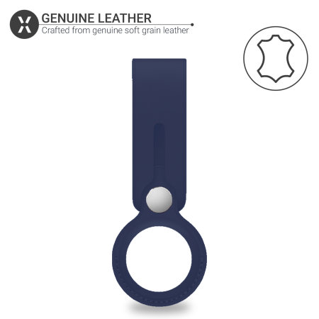 Olixar Apple AirTags Genuine Leather Protective Loop - Baltic Blue