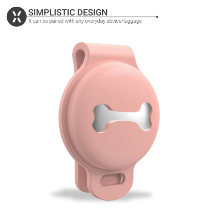 Olixar Apple AirTag Protective Slide-On Pet Collar Clip - Pink