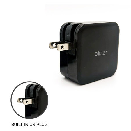 Olixar 65W GaN Dual USB-C & USB-A Super Fast PD International Mains Charger