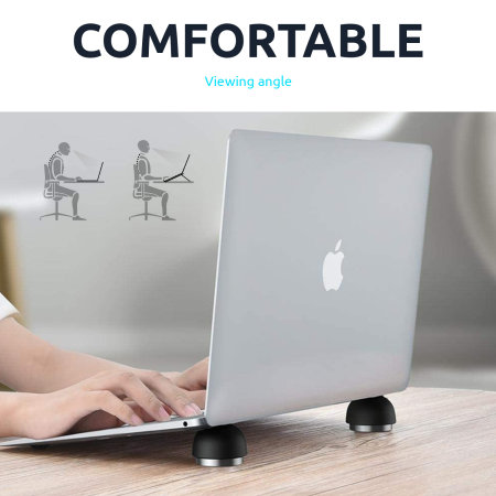 Olixar Adjustable Non-Slip Mushroom Laptop & MacBook Stand - Black