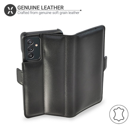 Olixar Genuine Leather Samsung Galaxy Quantum 2 Wallet Case - Black