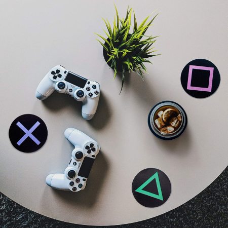 Paladone PlayStation Slip-Resistant Metal Drink Coasters - 4 Pack