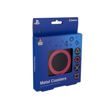 Paladone PlayStation Slip-Resistant Metal Drink Coasters - 4 Pack