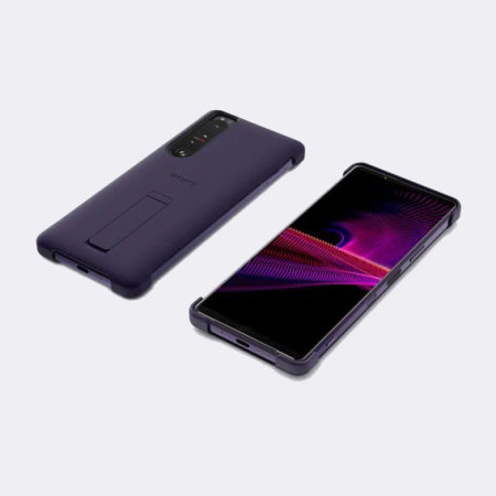 Official Sony Xperia 1 III Style Cover Protective Stand Case - Purple