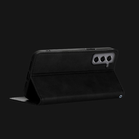 Olixar Vegan Leather Wallet Black Case - For Samsung Galaxy S21 FE