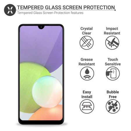 Olixar Samsung Galaxy A22 4G Tempered Glass Screen Protector