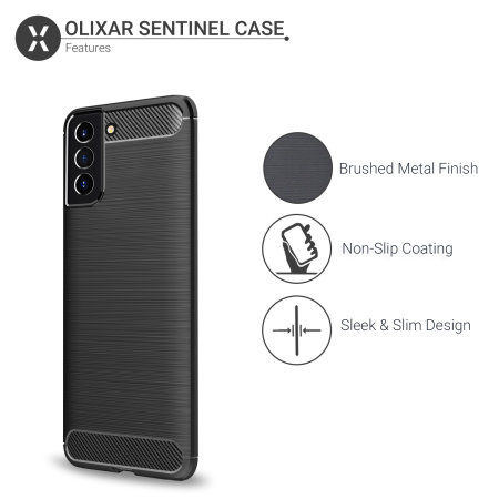 Olixar Sentinel Black Case And Glass Screen Protector - For Samsung Galaxy S21 FE