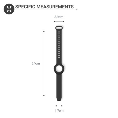 Olixar Apple AirTags Soft Silicone Adjustable Watch Strap - Black
