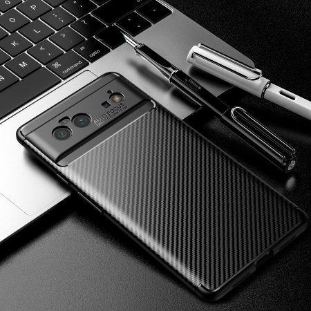 Olixar Carbon Fibre Protective Black Case - For Google Pixel 6