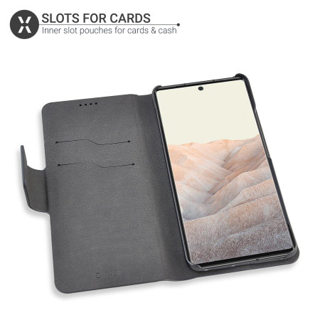 Olixar Leather-Style Wallet Black Case - For Google Pixel 6 Pro