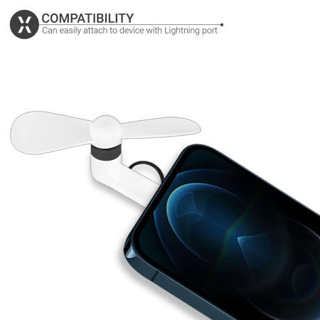 Portable Lightning Powered Mini White Cooling Phone Fan - For iPhones