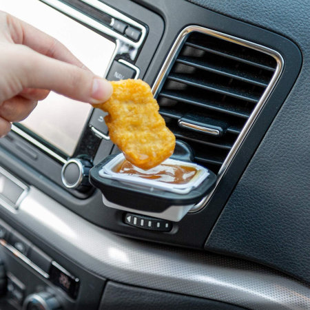 Olixar Air Vent Dipping Sauce Car Condiment Holder - Twin Pack - Black