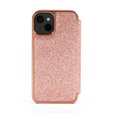 Ted Baker Folio Glitsie Flip Mirror Pink Case - For Apple iPhone 13