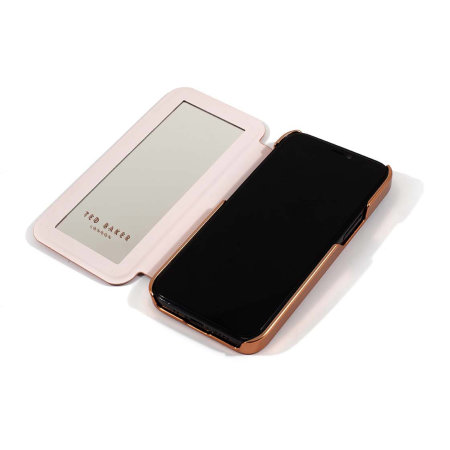Ted Baker Folio Glitsie Flip Mirror Pink Case - For iPhone 13 Pro