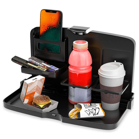 Olixar Headrest Mounted Multifunctional Food & Drink Storage Tray for Cars