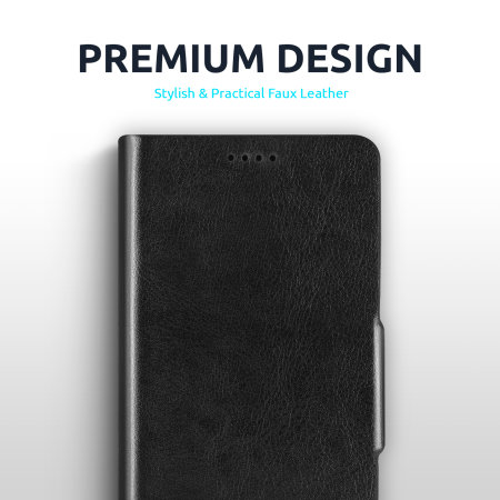 Olixar Leather-Style Wallet Stand Black Case - For iPhone 13 mini