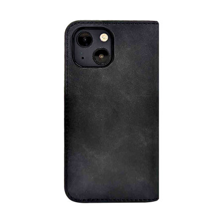 Olixar Genuine Black Leather  mini Wallet Case - For iPhone 13 mini