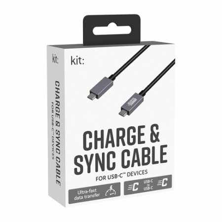 Kit Braided Black 1m USB-C to USB-C Charging Cable