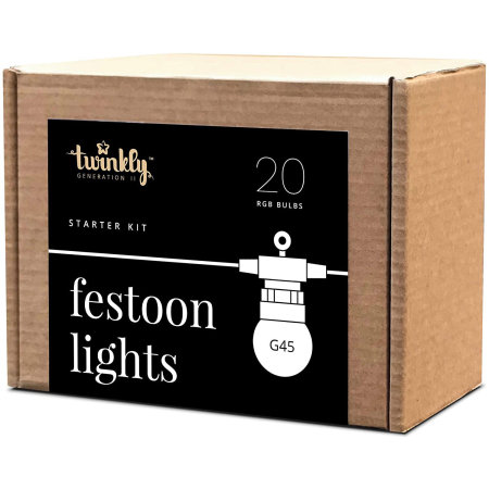 Twinkly Smart App-Controlled RGB 20 LED 10m White Festoon Lights