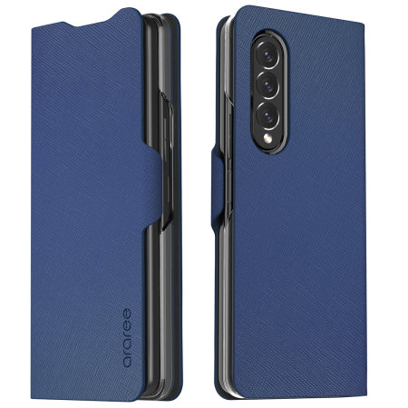 Araree Bonnet Samsung Galaxy Z Fold 3 Wallet Stand Case - Ash Blue