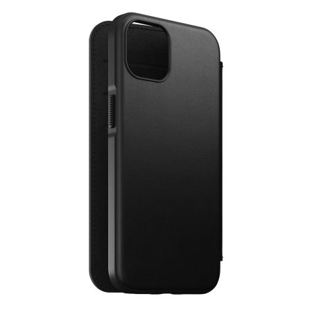Nomad Horween Leather Modern Folio Black Case - For iPhone 13
