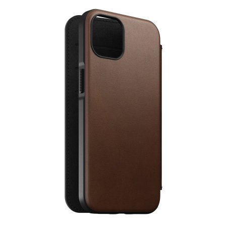 Nomad Horween Leather Modern Folio Brown Case - For iPhone 13