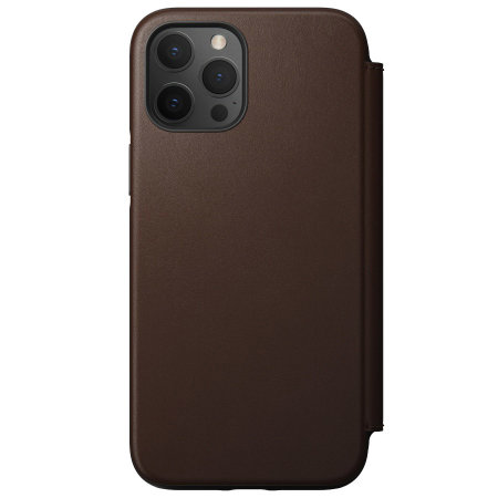 Nomad Horween Leather Modern Folio Brown Case - For iPhone 13 Pro
