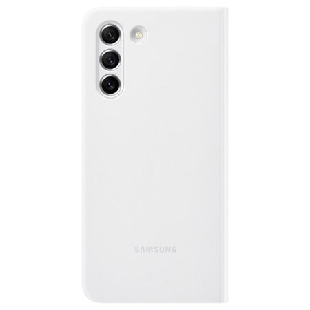 Official Samsung Smart Clear View Cover White Case - For Samsung Galaxy S21 FE