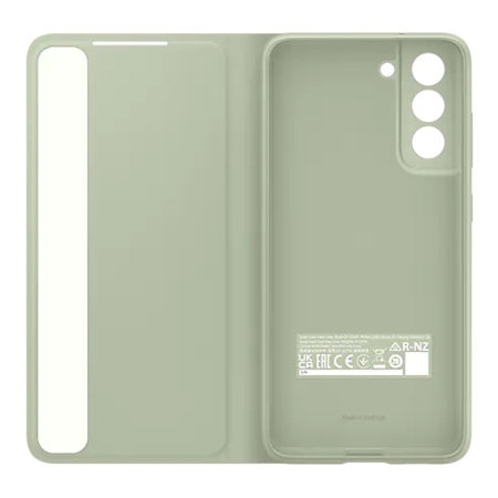 Official Samsung Smart Clear View Cover Olive Case - For Samsung Galaxy S21 FE