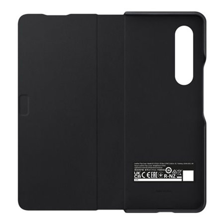 Official Samsung Galaxy Z Fold 3 Leather Flip Cover Case - Black
