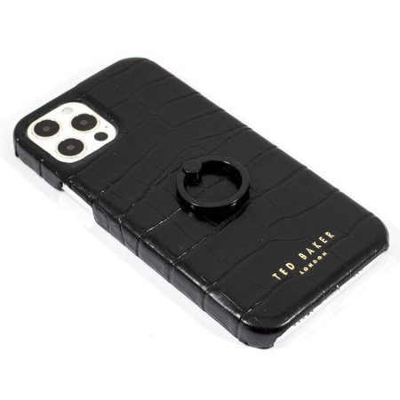 Ted Baker Half Wrap iPhone 12 Case With Finger Loop - Black