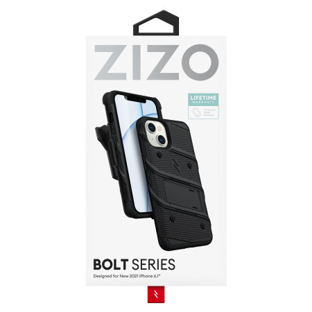 Zizo Bolt Protective Case & Screen Protector - Black - For iPhone 13