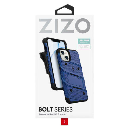 Zizo Bolt Protective Case & Screen Protector - Blue - For iPhone 13