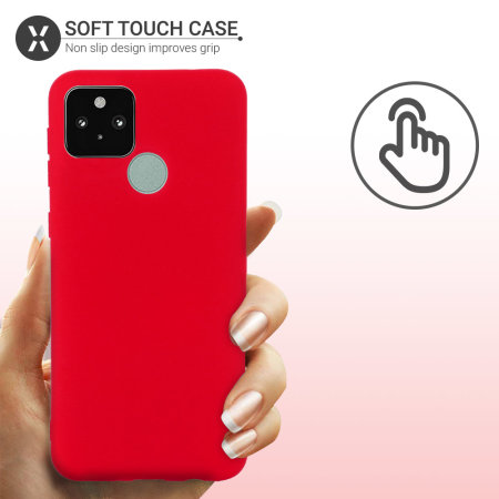 Olixar Google Pixel 5a Soft Silicone Case - Red