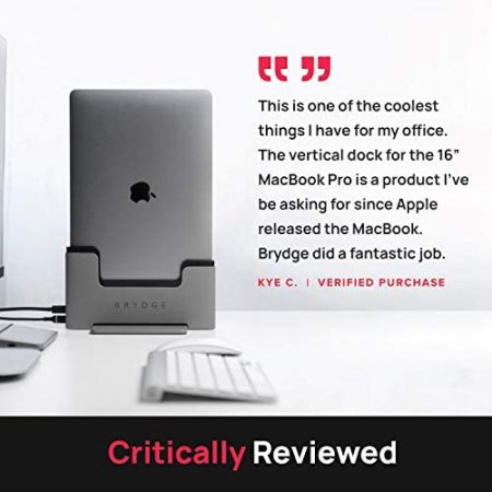 Brydge MacBook Pro 16" Vertical Docking Station – Grey