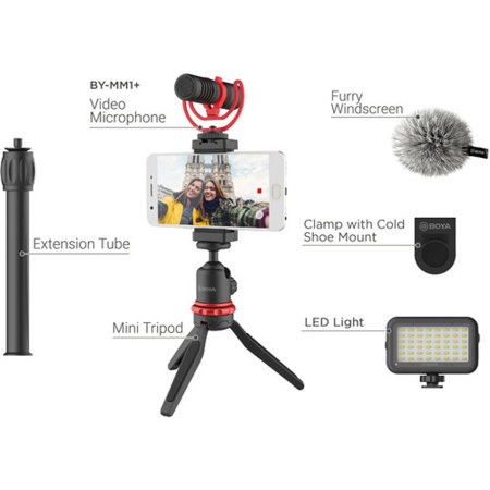 Boya Universal Smartphone Vlogging Kit with LED Light and Tripod