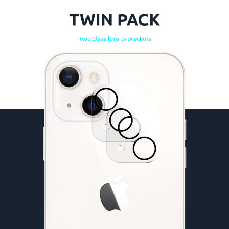 Olixar Tempered Glass Camera Protector Twin Pack - For Apple iPhone 13